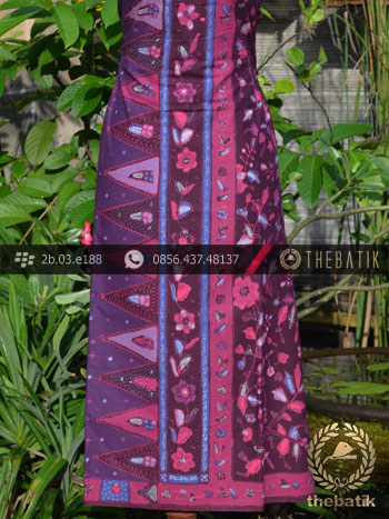 Batik Tulis Cirebon Motif Sarung Tumpal Ungu