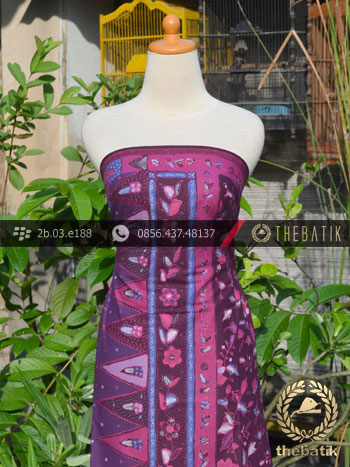 Batik Tulis Cirebon Motif Sarung Tumpal Ungu