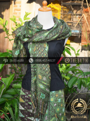 Sarung Selendang Batik Sutera Hijau