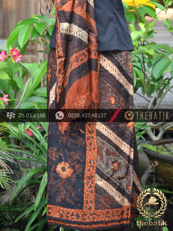 Sarung Selendang Batik Sutera Tulis Motif Klasik