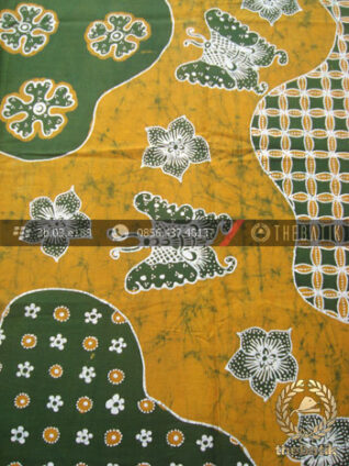 Batik Tulis Jogja Motif Pulau Kupu-Kupu Kuning Hijau
