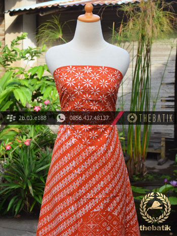 Batik Cap Jogja Motif Pulau Kombinasi Jingga