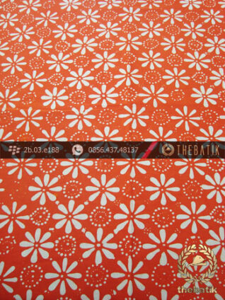 Kain Batik Cap Jogja Motif Kembang Jeruk Jingga