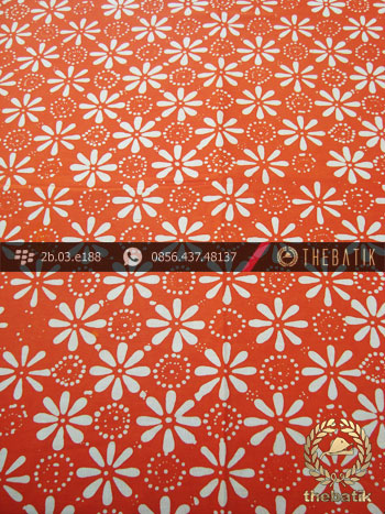 Kain Batik Cap Jogja Motif Kembang Jeruk Jingga
