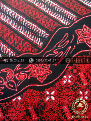 Kain Batik Cap Tulis Jogja Motif Pulau Lukis Merah