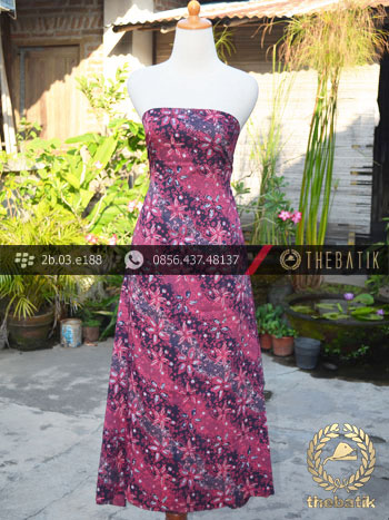 Kain Batik Sutera Motif Bunga Pink Hitam