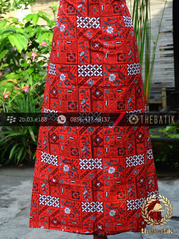 Batik Cap Tulis Jogja Motif Tambal Buketan Merah