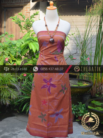 Kain Tenun Indonesia Motif Bouquet Coklat