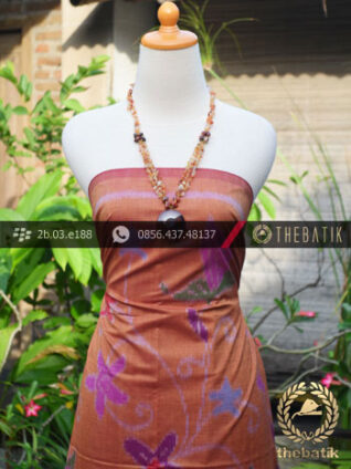 Kain Tenun Indonesia Motif Bouquet Coklat