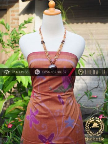 Kain Tenun Indonesia Motif Bouquet Coklat