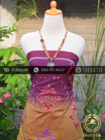Kain Tenun Indonesia Motif Wajik Pelangi Ungu Kuning