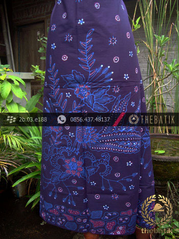 Batik Tulis Jogja Motif Buketan Burung Biru
