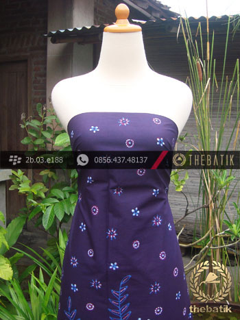 Batik Tulis Jogja Motif Buketan Burung Biru