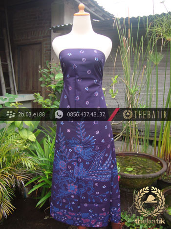Batik Tulis Jogja Motif Buketan Burung Biru