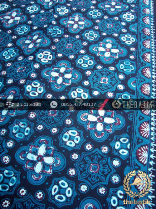 Batik Cap Tulis Jogja Motif Ceplok Kelir Biru