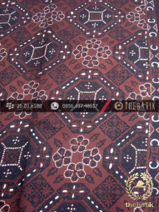 Batik Cap Tulis Jogja Motif Ceplok Kembang Coklat