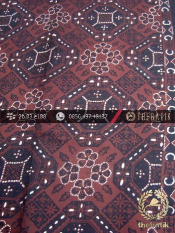 Batik Cap Tulis Jogja Motif Ceplok Kembang Coklat
