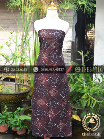 Batik Cap Tulis Jogja Motif Ceplok Kembang Coklat