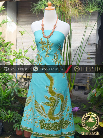 Batik Tulis Pesisiran Motif Naga Besar Hijau Tosca