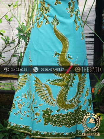 Batik Tulis Pesisiran Motif Naga Besar Hijau Tosca
