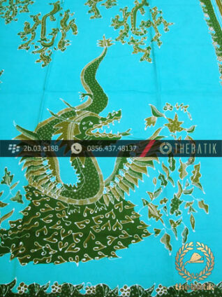 Batik Tulis Pesisiran Motif Naga Besar Hijau Tosca