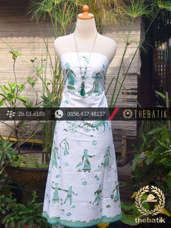 Batik Tulis Kumpeni Motif Noni Belanda Latar Putih
