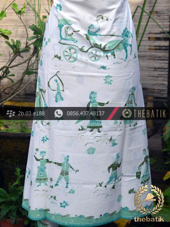 Batik Tulis Kumpeni Motif Noni Belanda Latar Putih