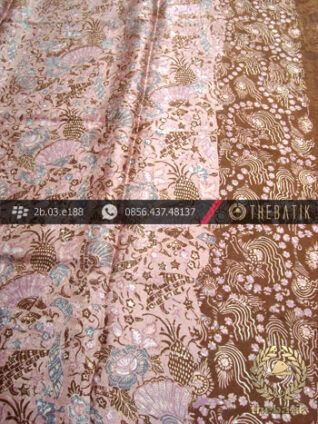Kain Batik Sutera Motif Pesisiran Pink Lawasan