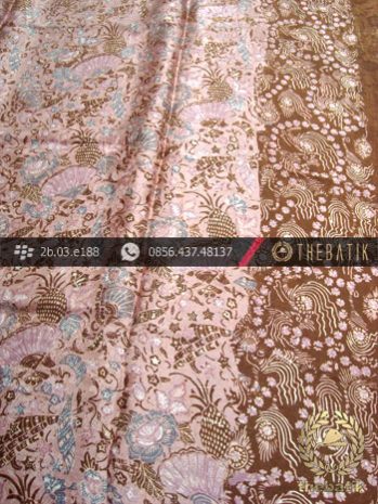 Kain Batik Sutera Motif Pesisiran Pink Lawasan