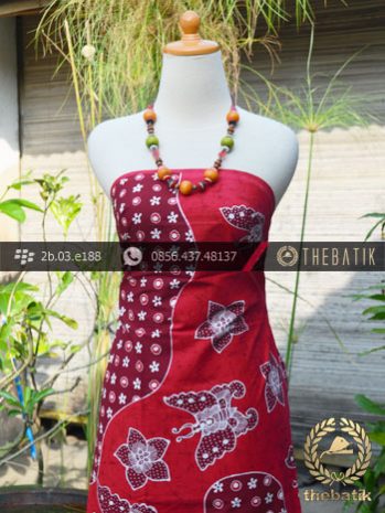 Batik Tulis Jogja Motif Pulau Kupu-Kupu Merah-2