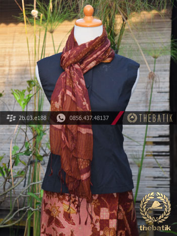 Sarung Selendang Batik Sutera Motif Buketan Jambon