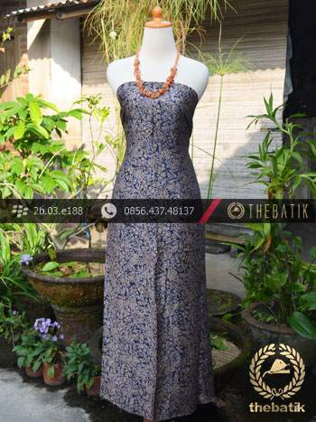 Bahan Batik Sutera Motif Lawasan Biru