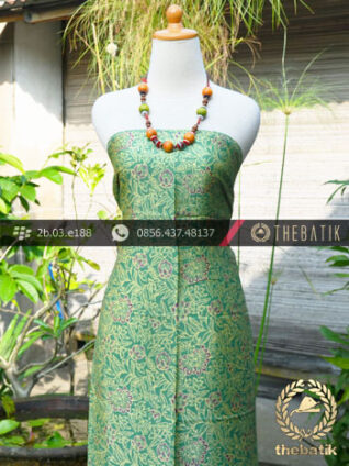 Batik Sutera Pesisiran Motif Kembang Hijau
