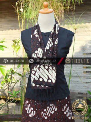 Kain dan Selendang Batik Klasik Motif Ceplok Keci