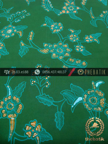 Kain Batik Tulis Jogja Motif Buket Daun Hijau