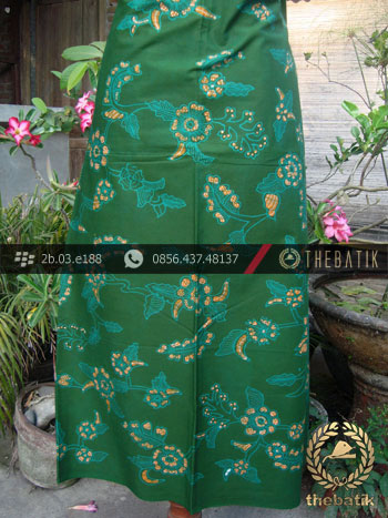 Kain Batik Tulis Jogja Motif Buket Daun Hijau