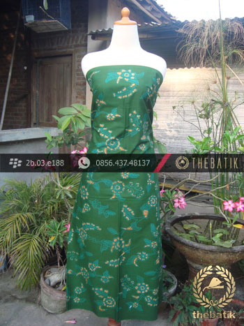 Kain Batik Tulis Jogja Motif Buket Daun Hijau