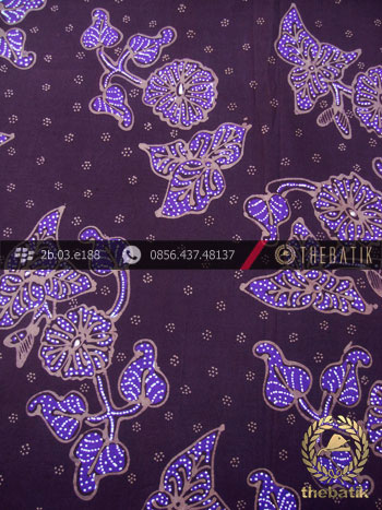 Kain Batik Tulis Jogja Motif Buket Daun Ungu