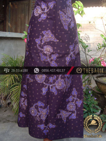 Kain Batik Tulis Jogja Motif Buket Daun Ungu