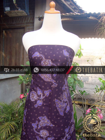 Kain Batik Tulis Jogja Motif Buket Daun Ungu