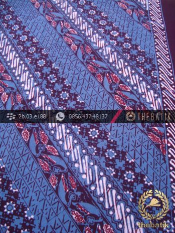 Batik Cap Tulis Jogja Motif Lereng Kelir Biru