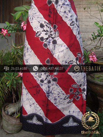 Batik Tulis Jogja Motif Lereng Remukan Merah