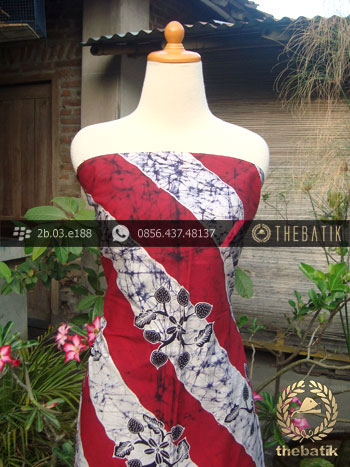 Batik Tulis Jogja Motif Lereng Remukan Merah