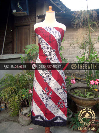 Batik Tulis Jogja Motif Lereng Remukan Merah