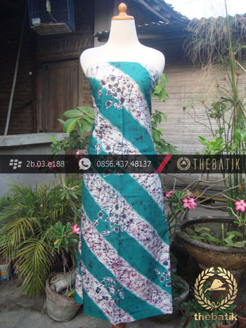 Batik Tulis Jogja Motif Lereng Remukan Tosca