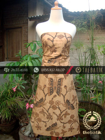 Batik Solo Kombinasi Tulis Motif Kupu Soga Genes