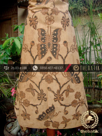 Batik Solo Kombinasi Tulis Motif Kupu Soga Genes