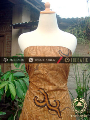 Batik Solo Kombinasi Tulis Motif Lereng Latar Anyaman