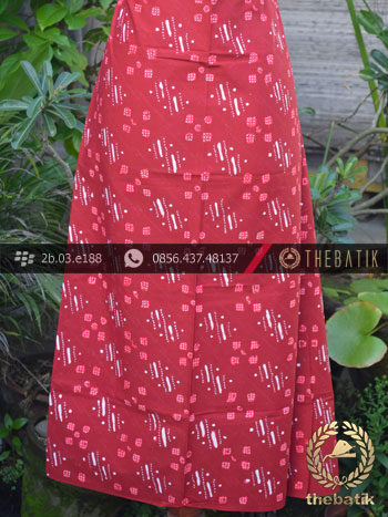 Batik Cap Tulis Jogja Motif Ceplok Abimanyu Merah