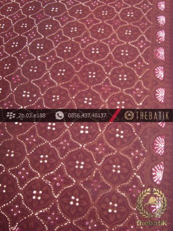 Batik Cap Tulis Jogja Motif Ceplok Kembang Marun